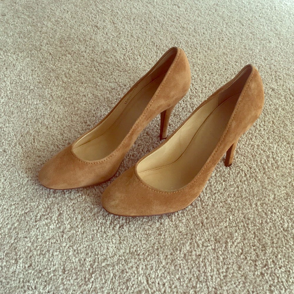 JCrew nude suede heels GENTLY WORN